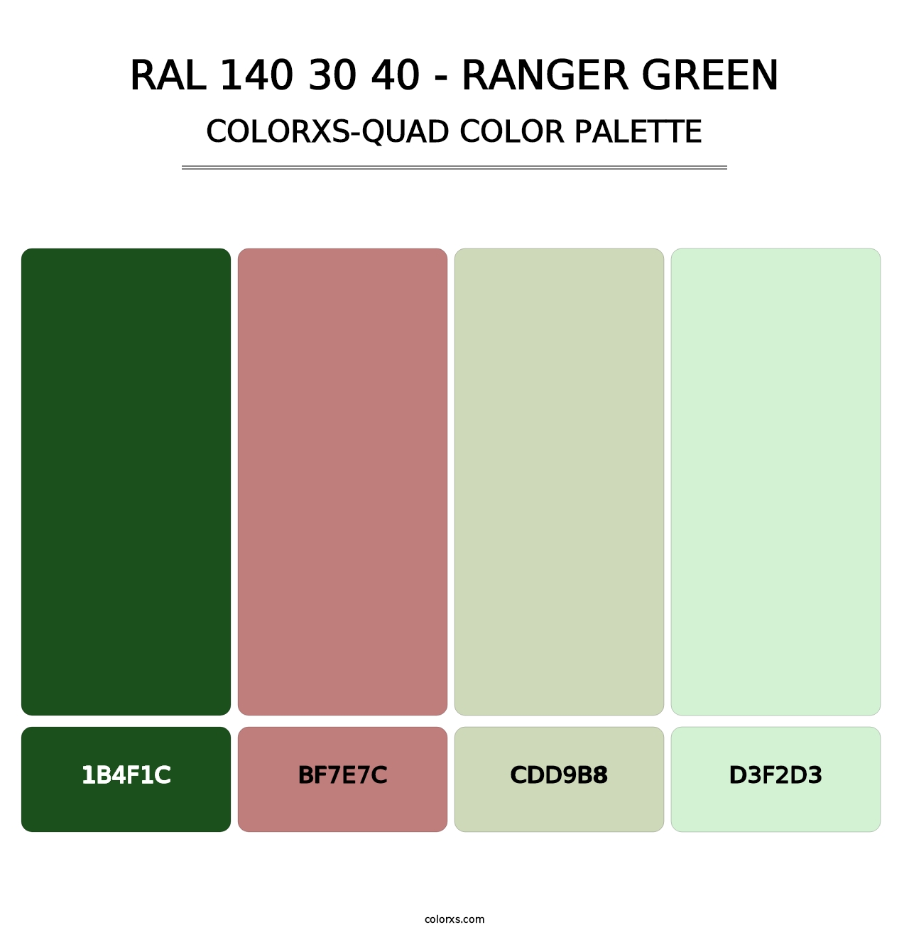 RAL 140 30 40 - Ranger Green - Colorxs Quad Palette