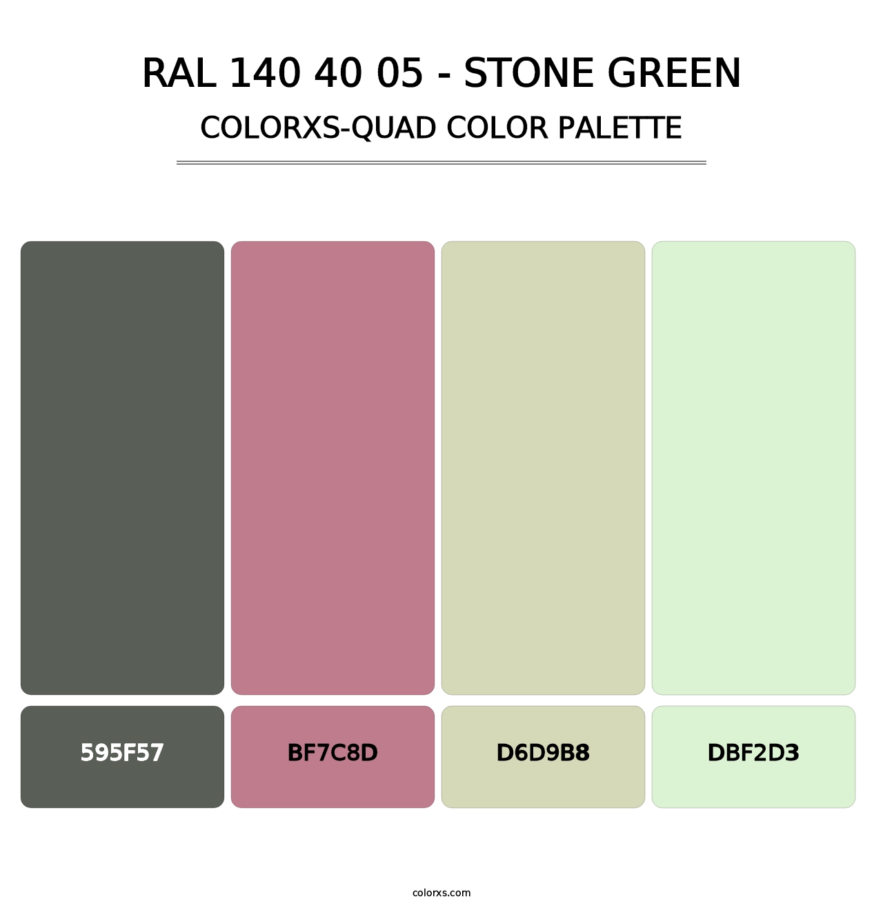 RAL 140 40 05 - Stone Green - Colorxs Quad Palette