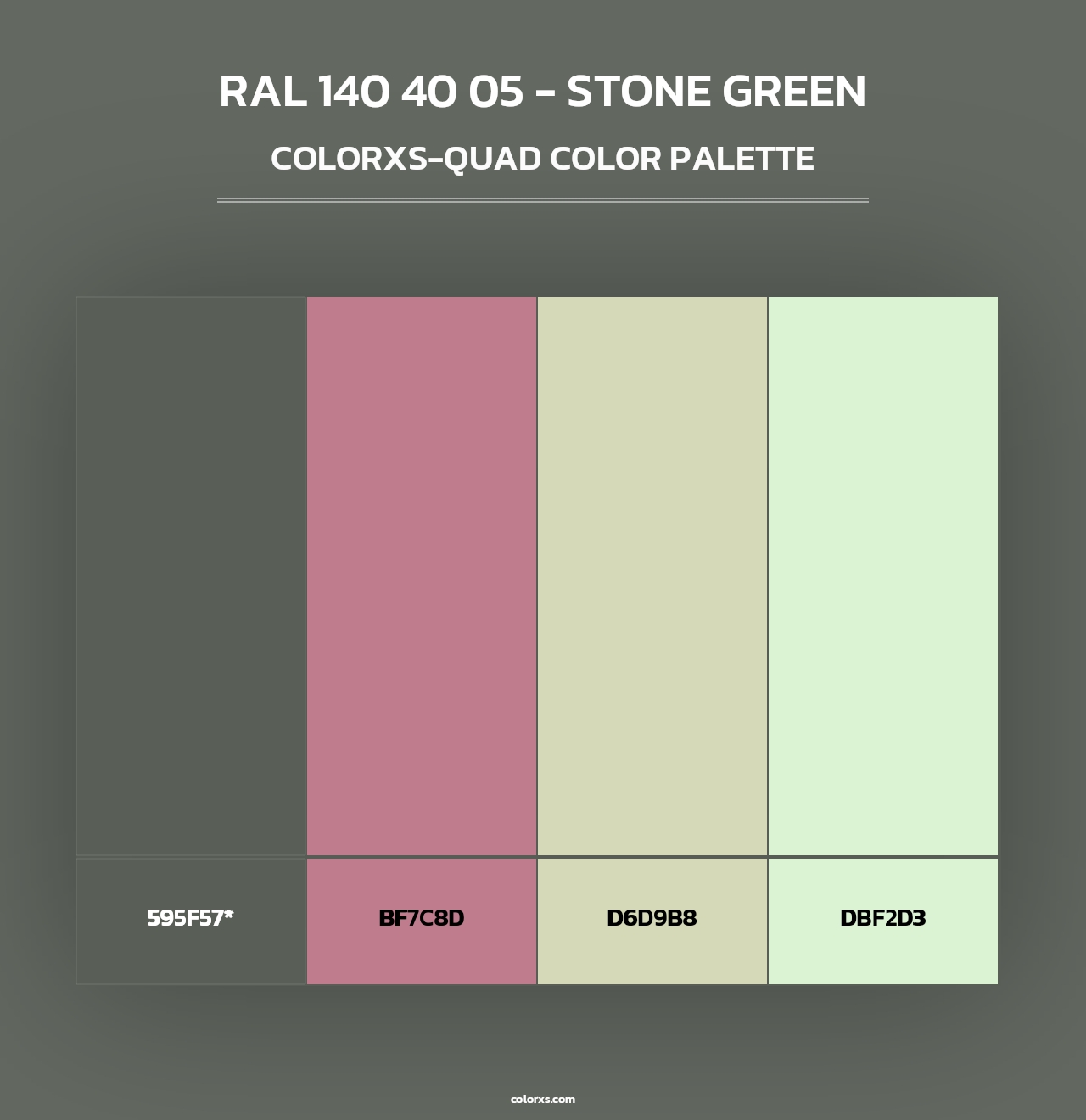 RAL 140 40 05 - Stone Green - Colorxs Quad Palette