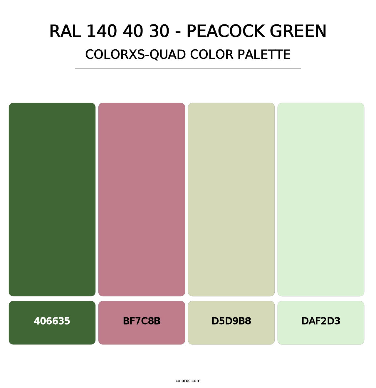 RAL 140 40 30 - Peacock Green - Colorxs Quad Palette