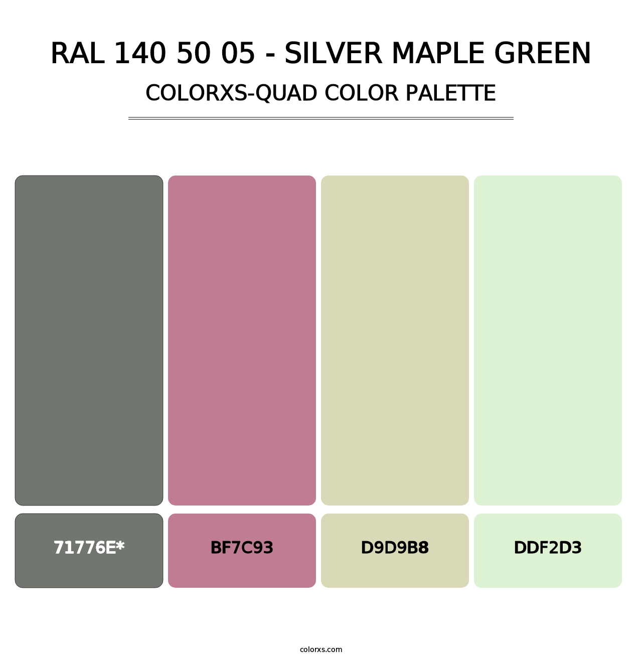 RAL 140 50 05 - Silver Maple Green - Colorxs Quad Palette
