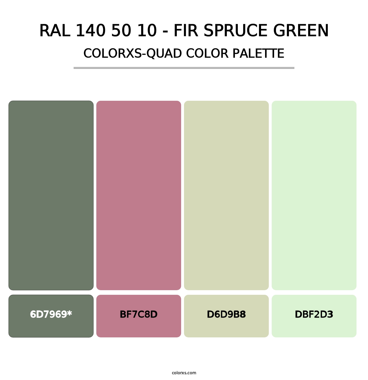 RAL 140 50 10 - Fir Spruce Green - Colorxs Quad Palette