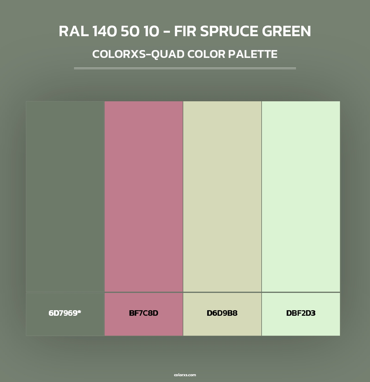 RAL 140 50 10 - Fir Spruce Green - Colorxs Quad Palette