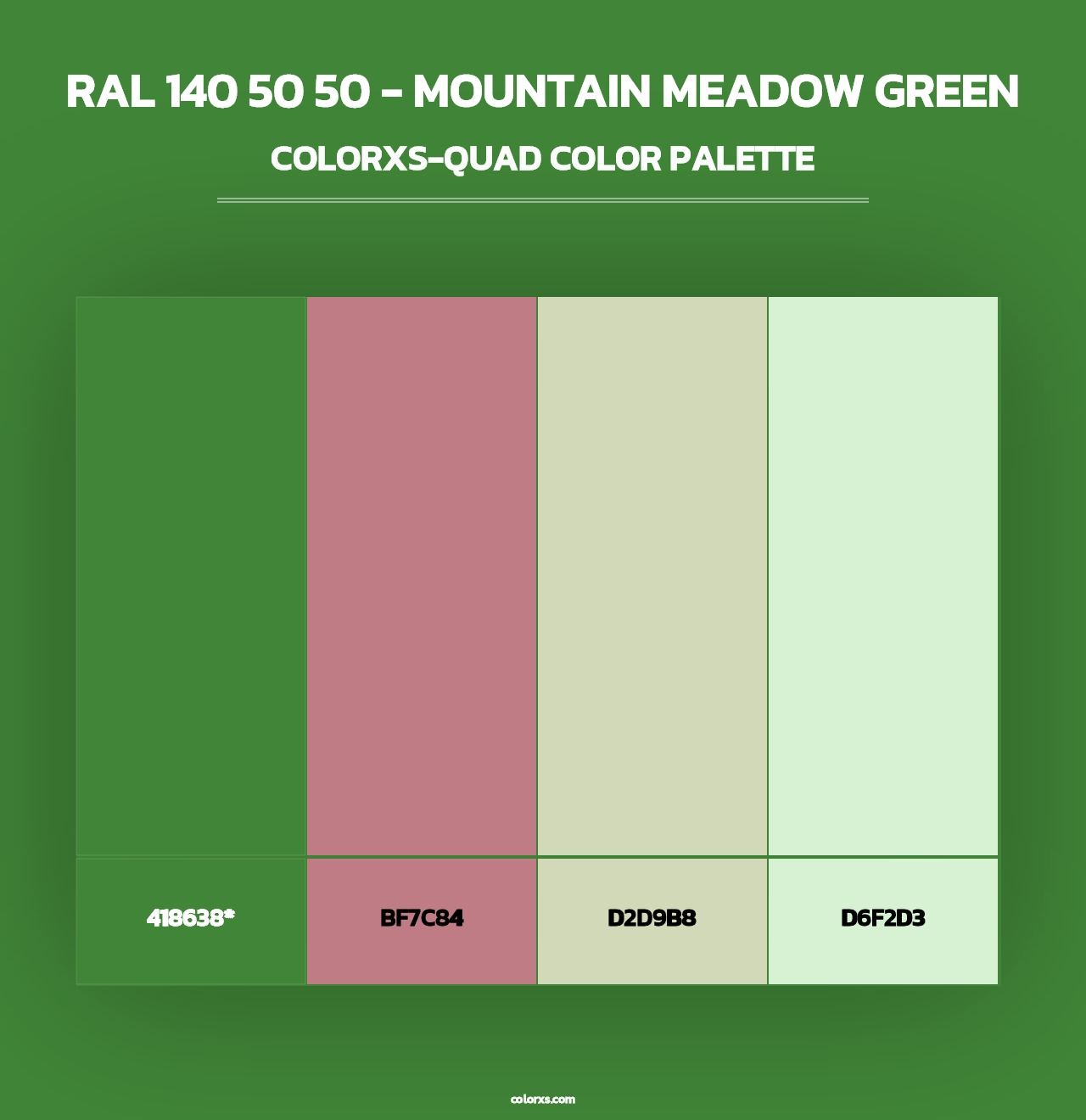 RAL 140 50 50 - Mountain Meadow Green - Colorxs Quad Palette