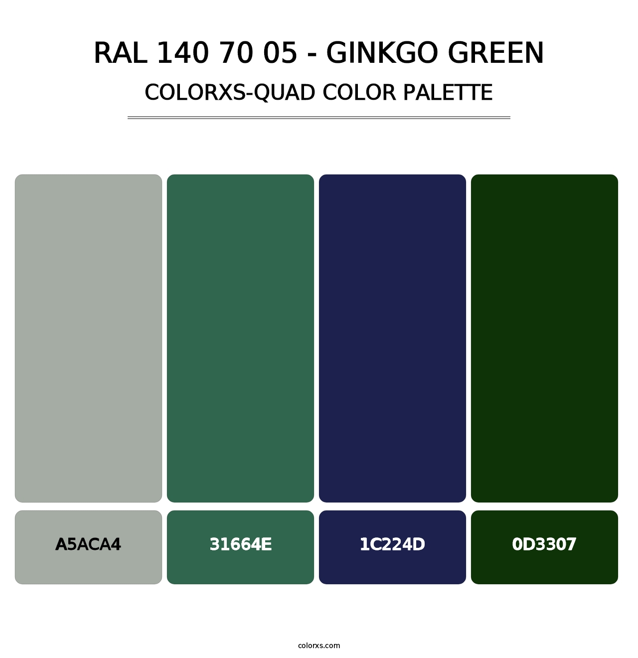 RAL 140 70 05 - Ginkgo Green - Colorxs Quad Palette