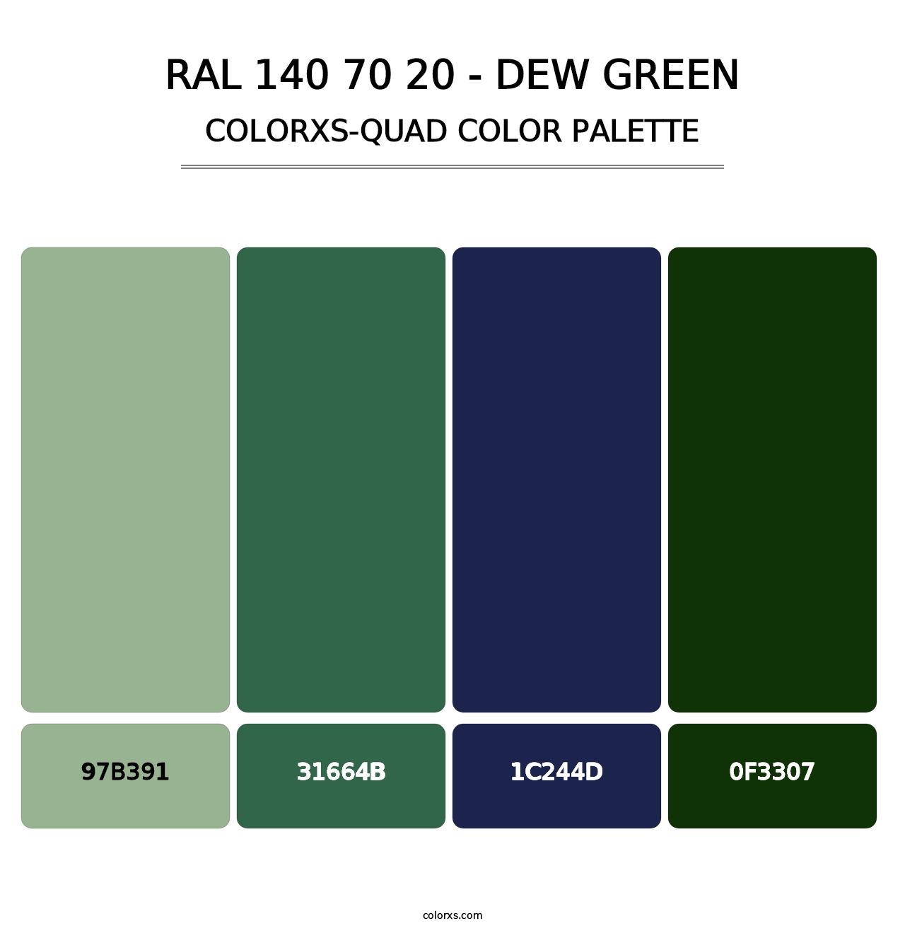 RAL 140 70 20 - Dew Green - Colorxs Quad Palette