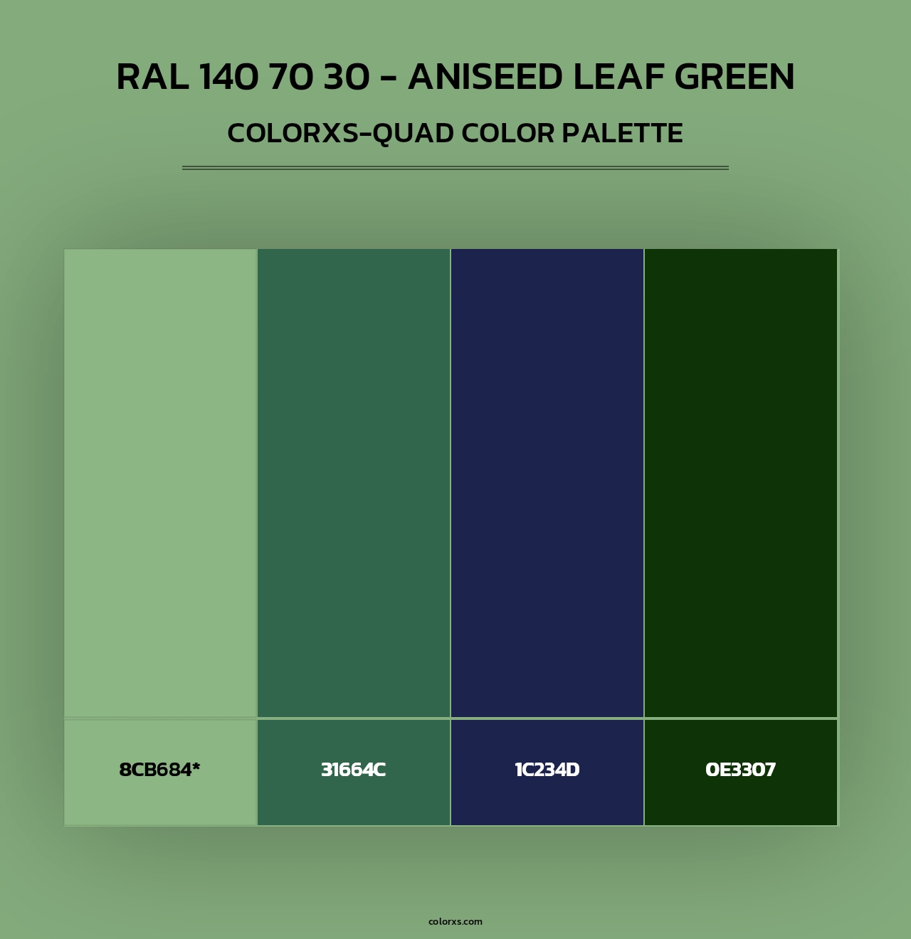 RAL 140 70 30 - Aniseed Leaf Green - Colorxs Quad Palette