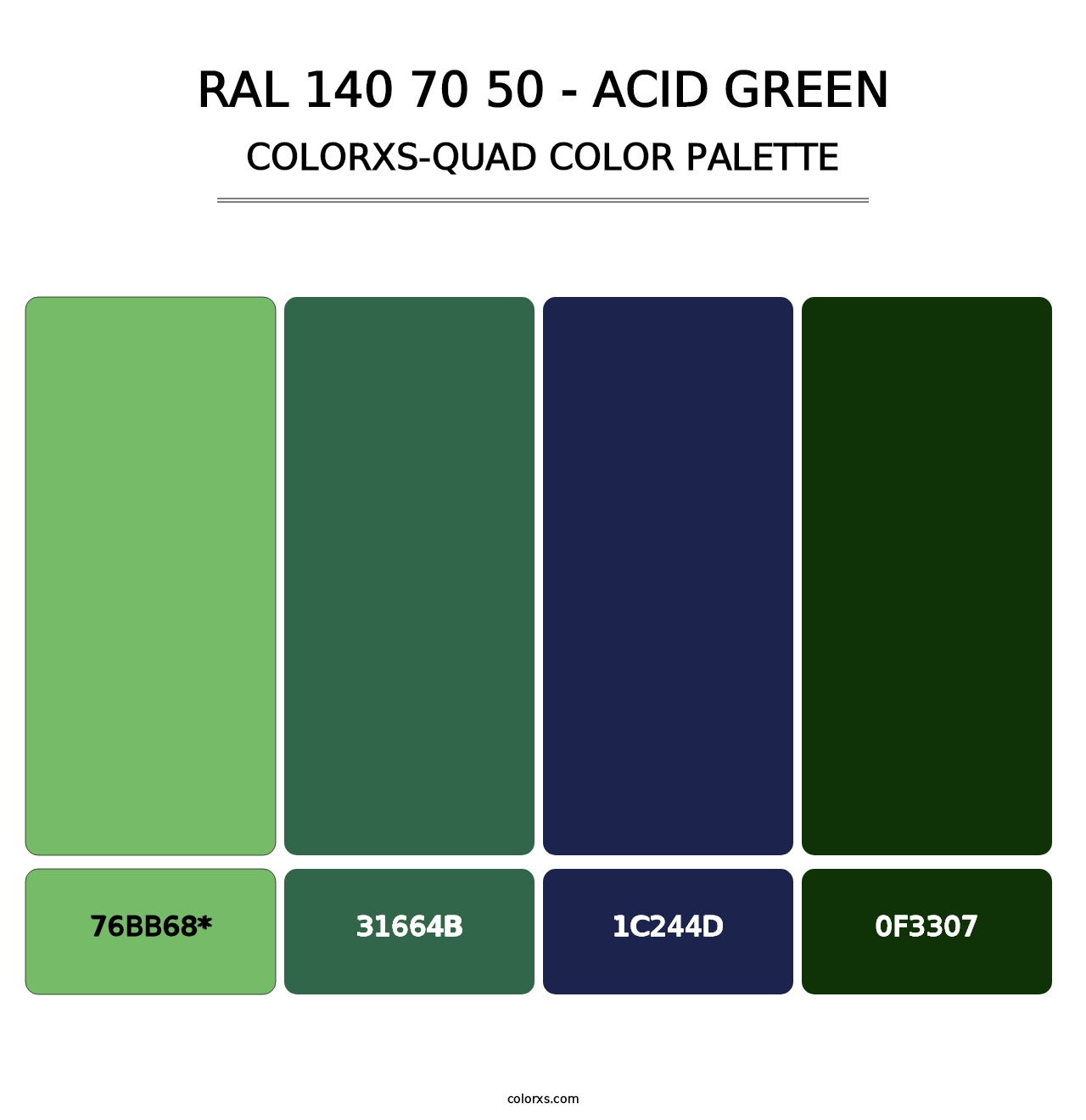 RAL 140 70 50 - Acid Green - Colorxs Quad Palette