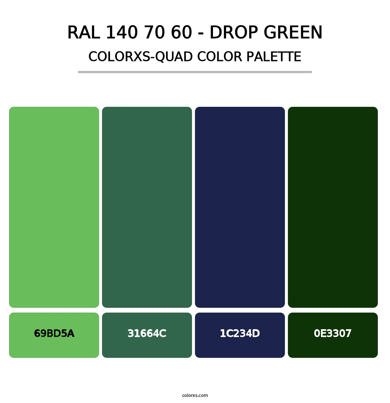 RAL 140 70 60 - Drop Green - Colorxs Quad Palette