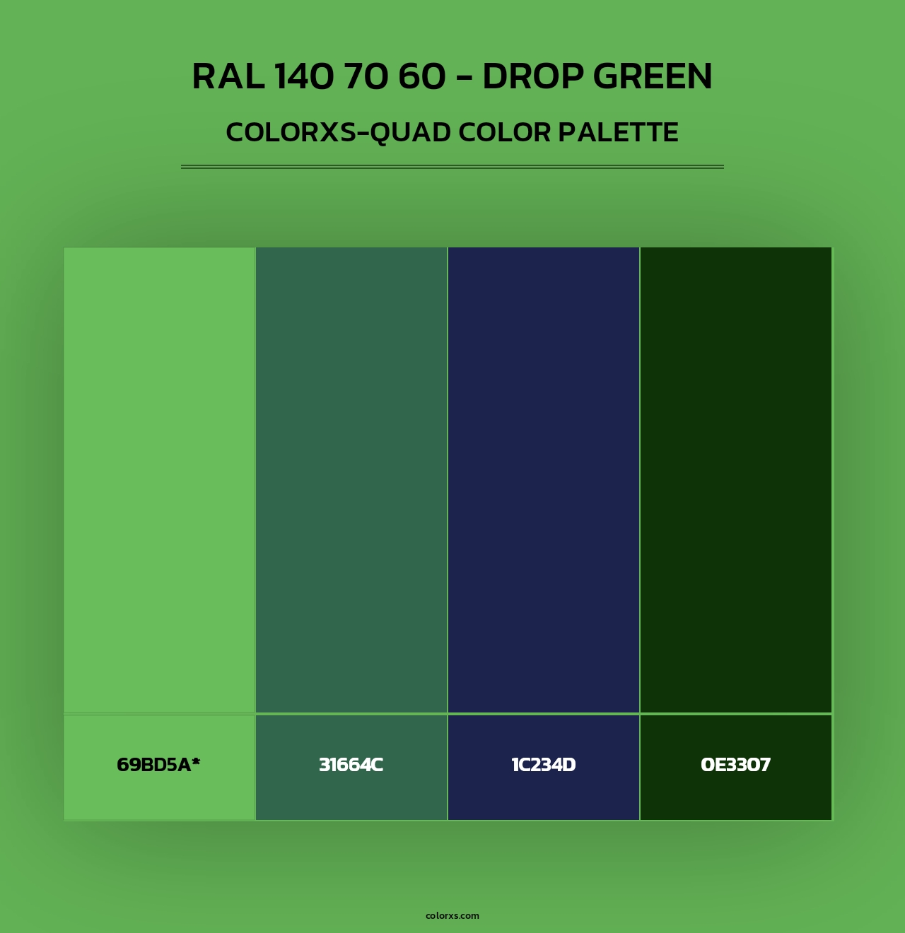 RAL 140 70 60 - Drop Green - Colorxs Quad Palette