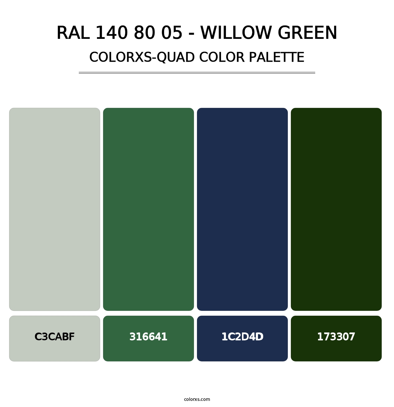 RAL 140 80 05 - Willow Green - Colorxs Quad Palette