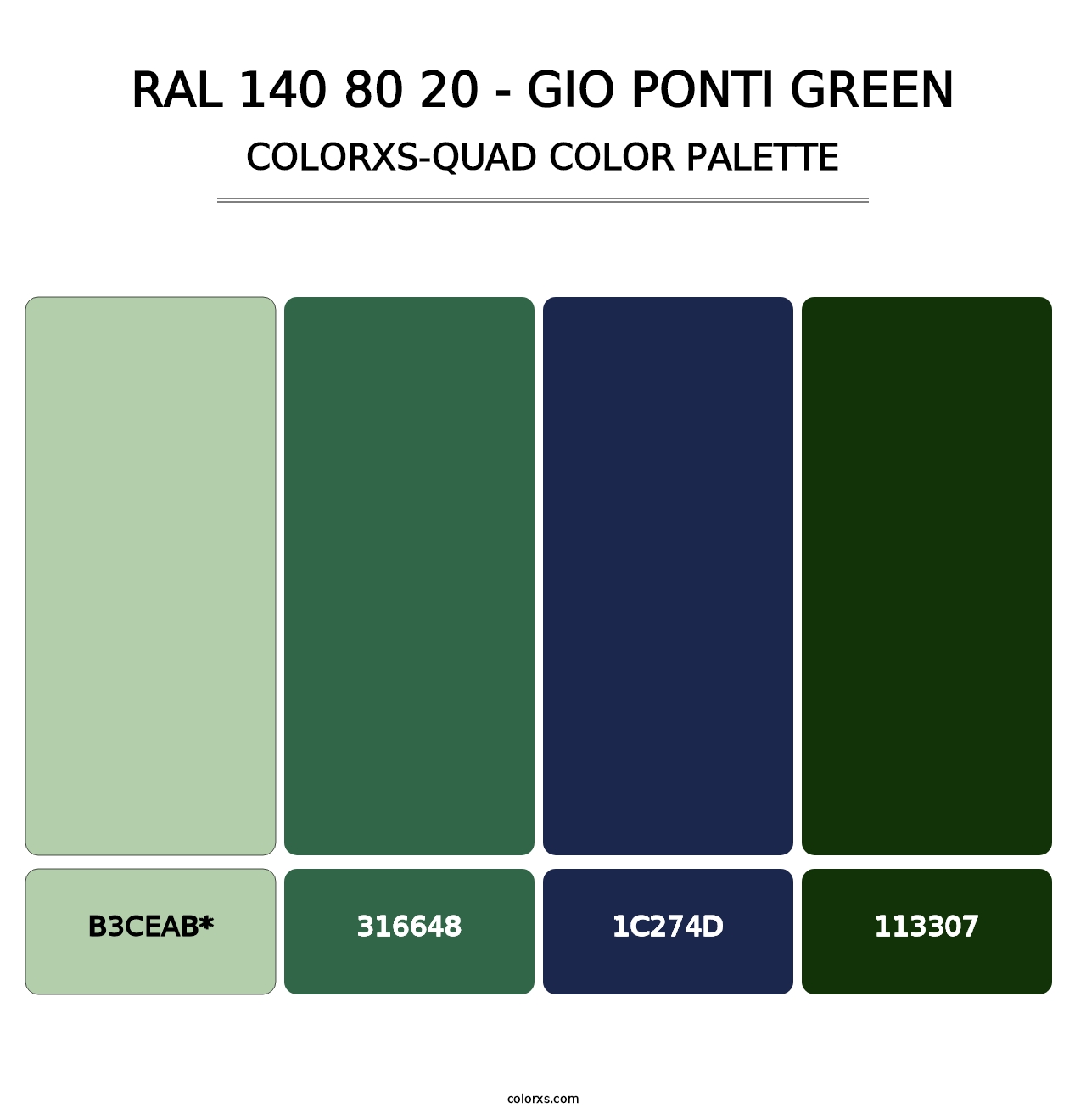 RAL 140 80 20 - Gio Ponti Green - Colorxs Quad Palette