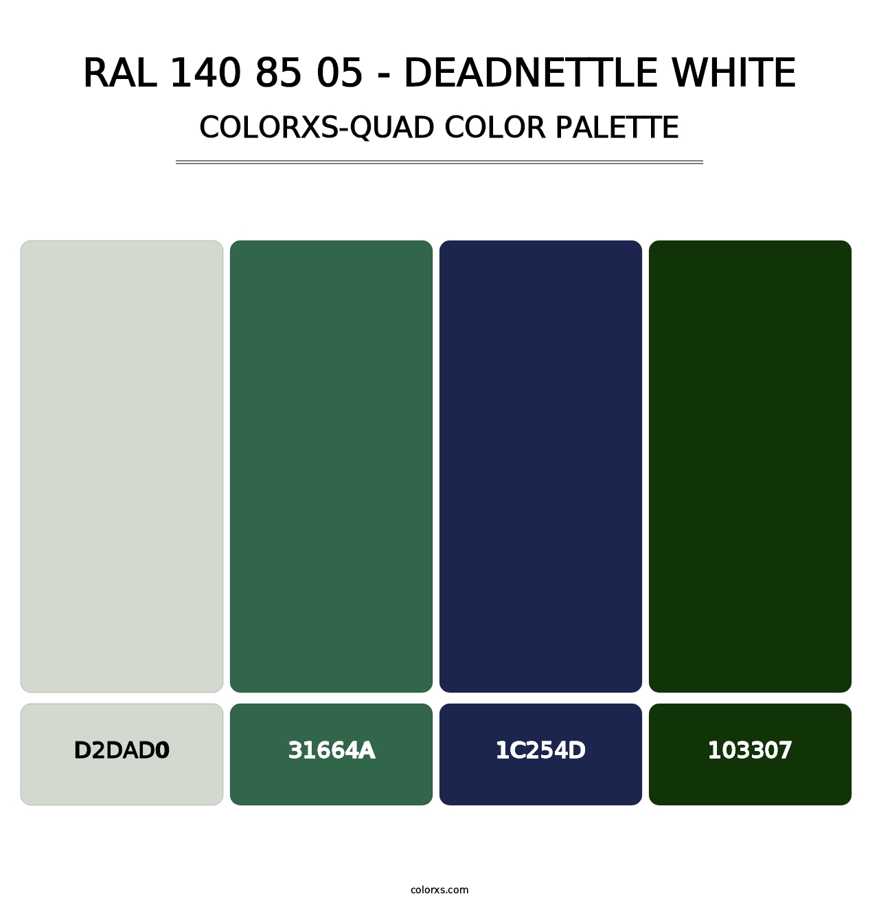 RAL 140 85 05 - Deadnettle White - Colorxs Quad Palette