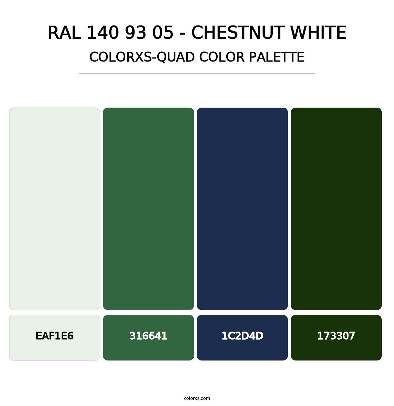 RAL 140 93 05 - Chestnut White - Colorxs Quad Palette