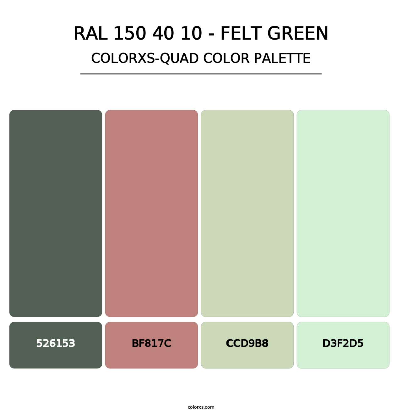 RAL 150 40 10 - Felt Green - Colorxs Quad Palette