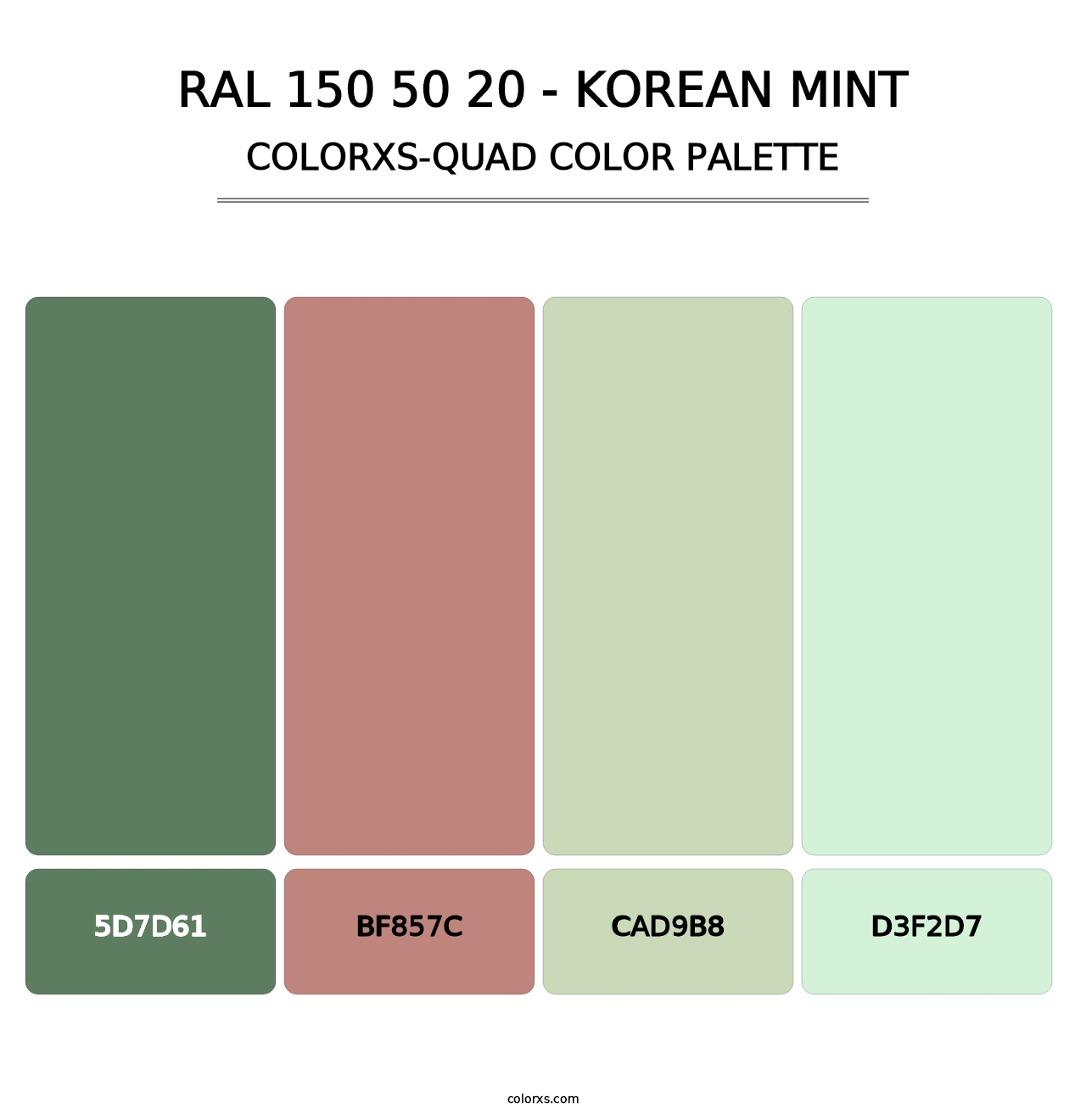RAL 150 50 20 - Korean Mint - Colorxs Quad Palette