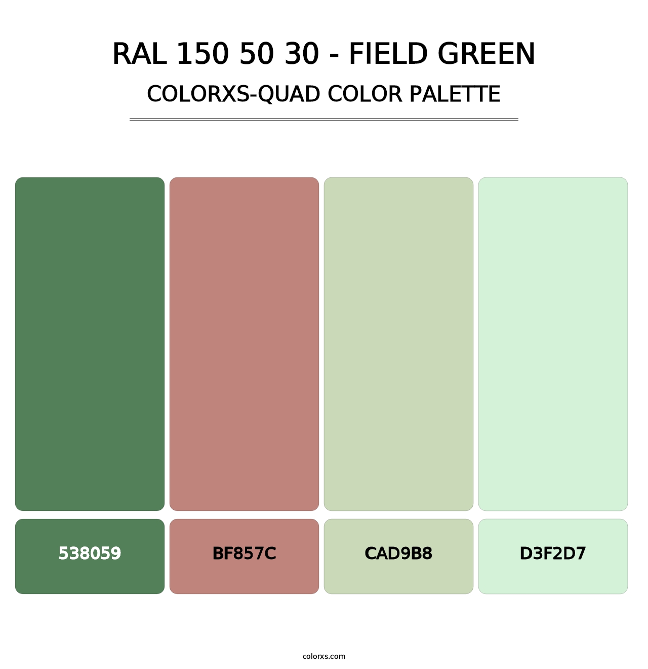 RAL 150 50 30 - Field Green - Colorxs Quad Palette