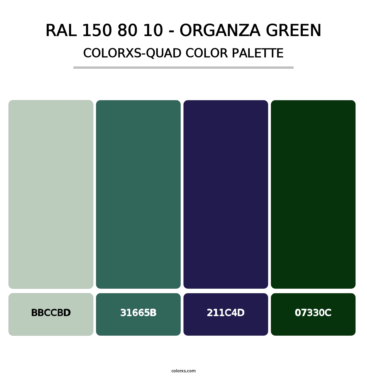 RAL 150 80 10 - Organza Green - Colorxs Quad Palette