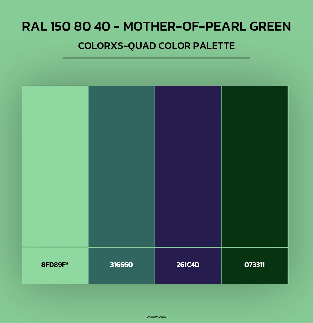 RAL 150 80 40 - Mother-Of-Pearl Green - Colorxs Quad Palette