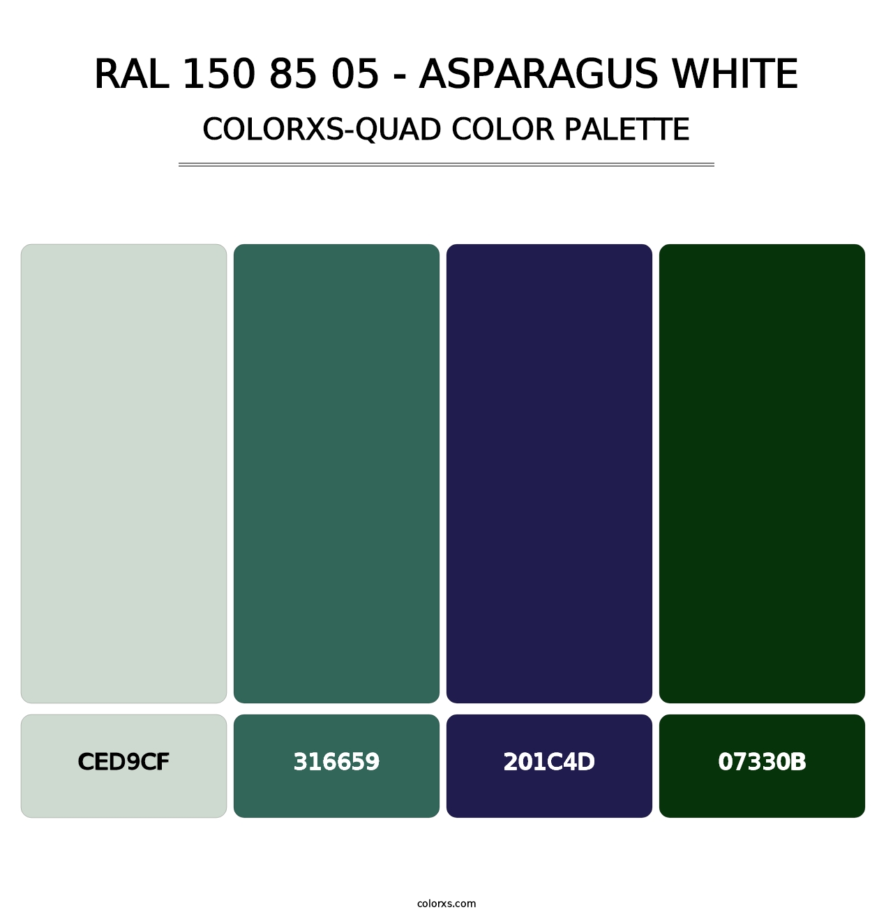 RAL 150 85 05 - Asparagus White - Colorxs Quad Palette
