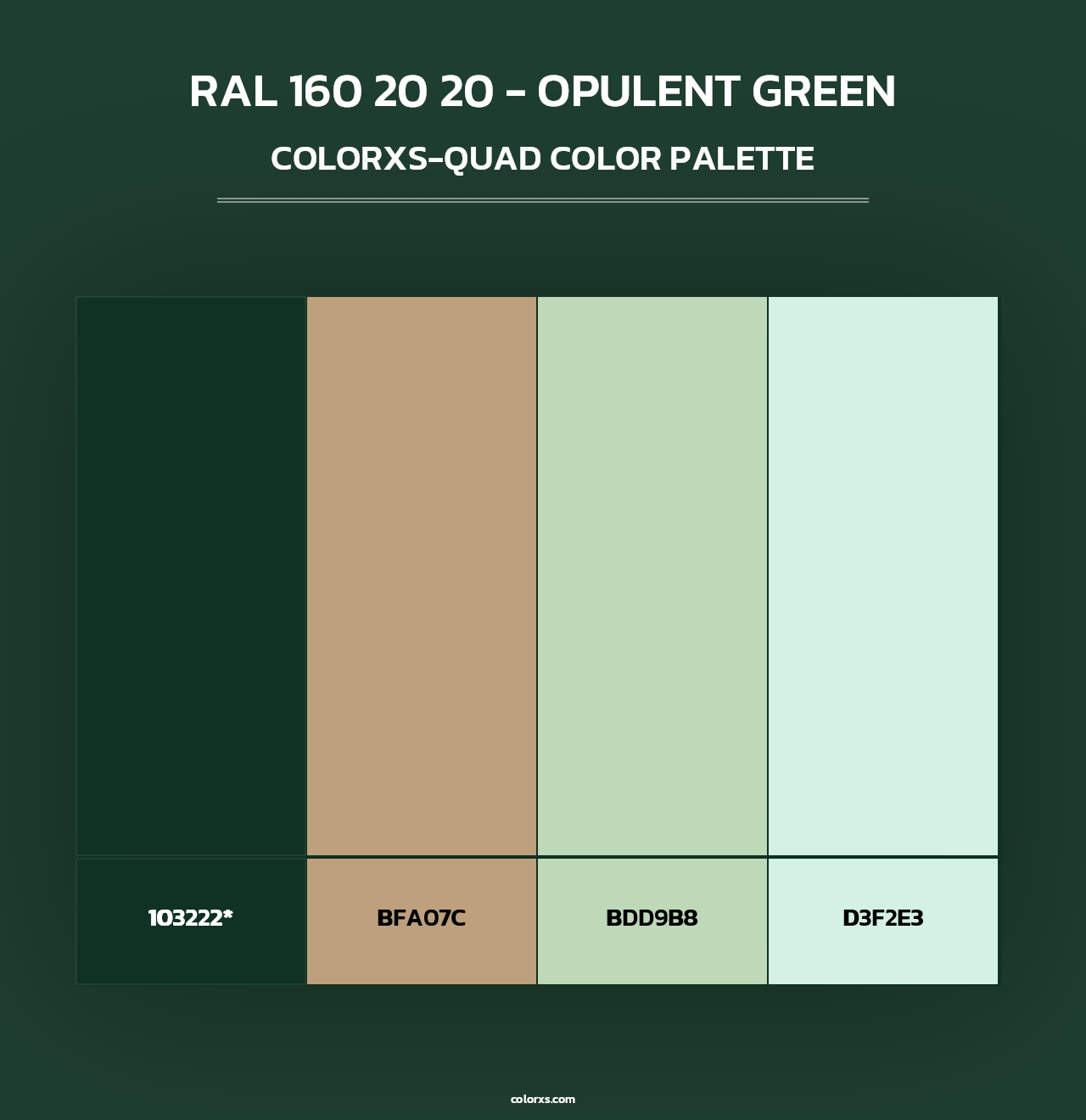 RAL 160 20 20 - Opulent Green - Colorxs Quad Palette