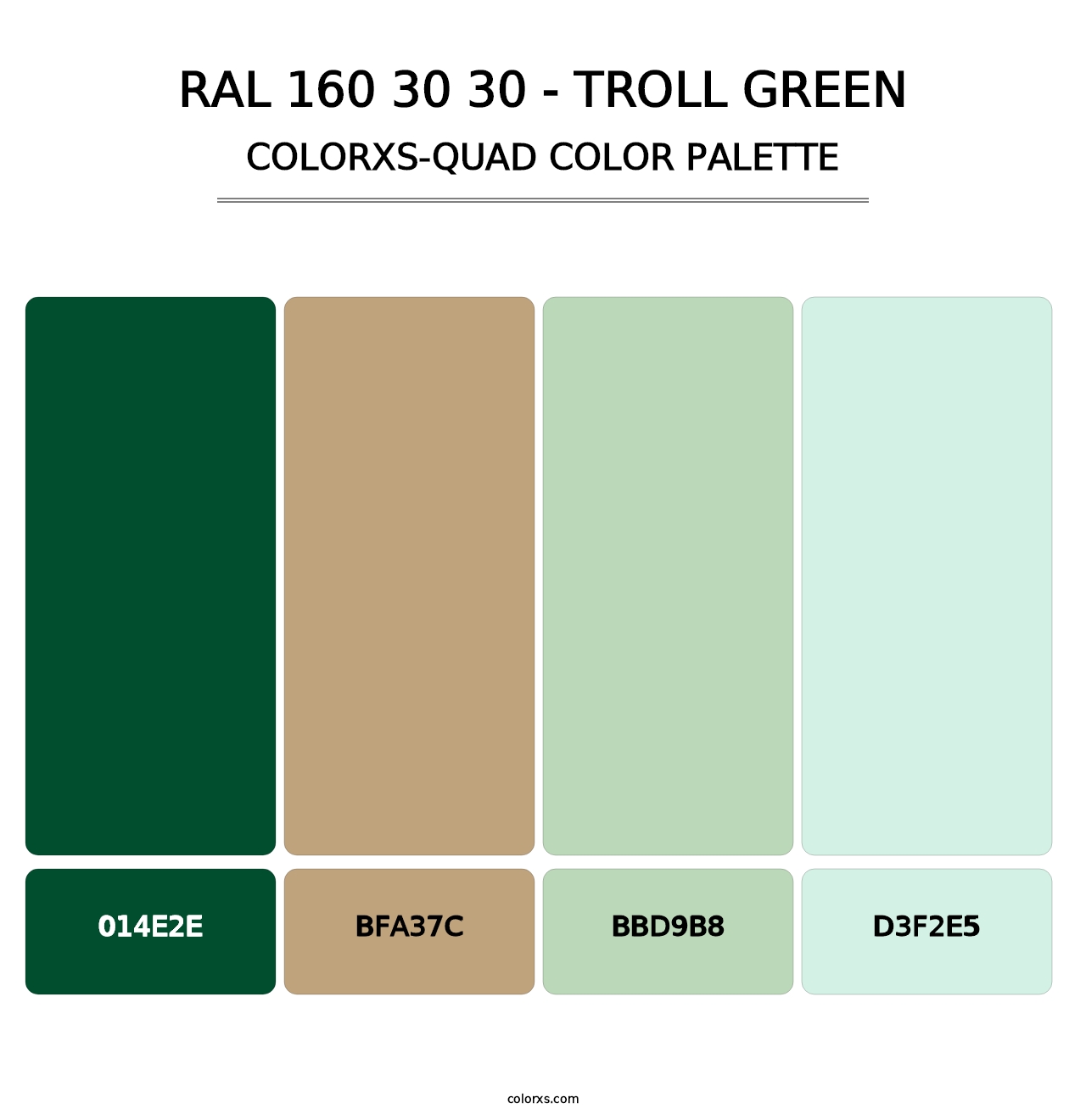 RAL 160 30 30 - Troll Green - Colorxs Quad Palette