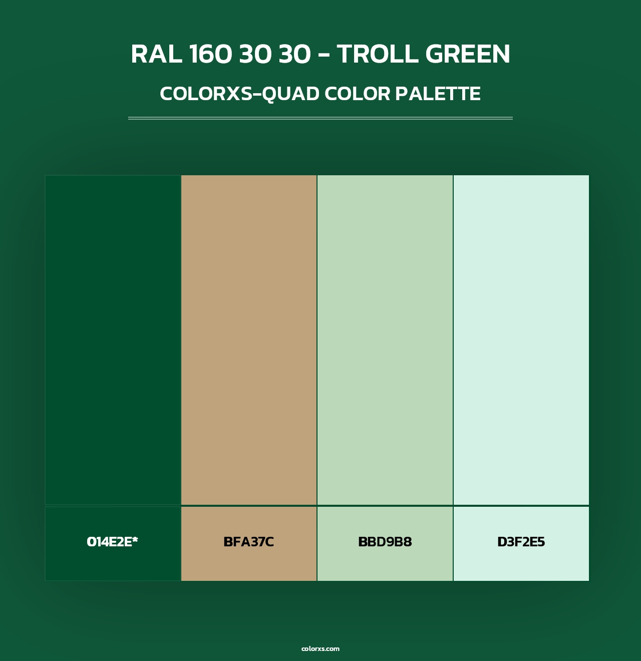 RAL 160 30 30 - Troll Green - Colorxs Quad Palette