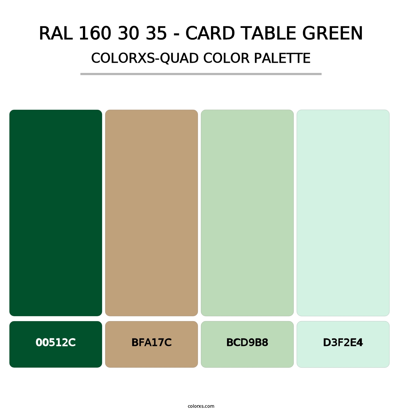 RAL 160 30 35 - Card Table Green - Colorxs Quad Palette