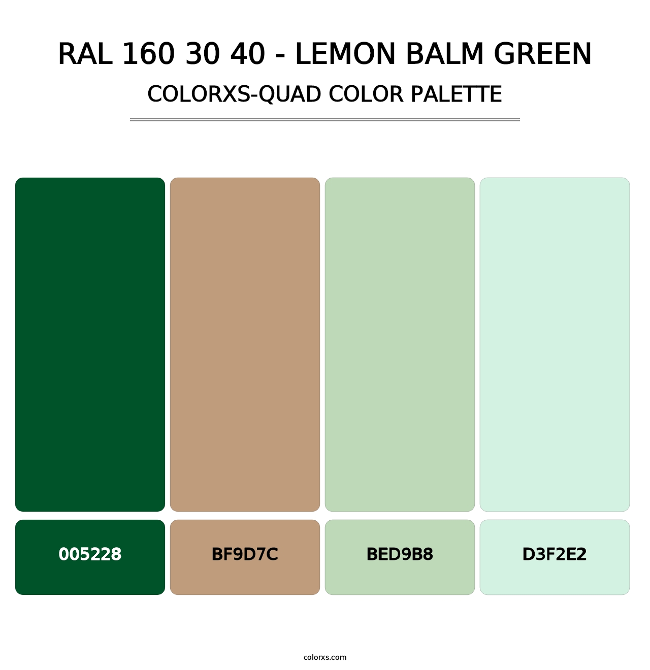 RAL 160 30 40 - Lemon Balm Green - Colorxs Quad Palette