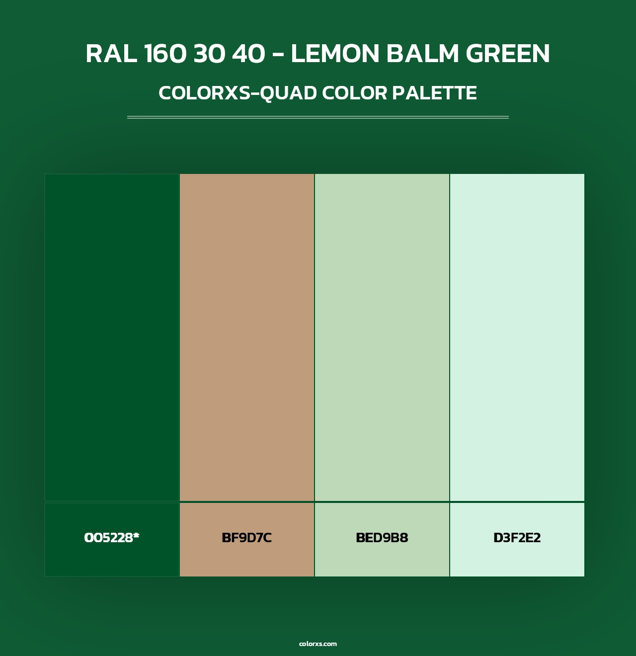 RAL 160 30 40 - Lemon Balm Green - Colorxs Quad Palette