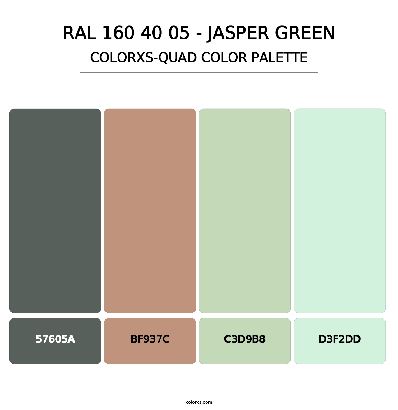 RAL 160 40 05 - Jasper Green - Colorxs Quad Palette