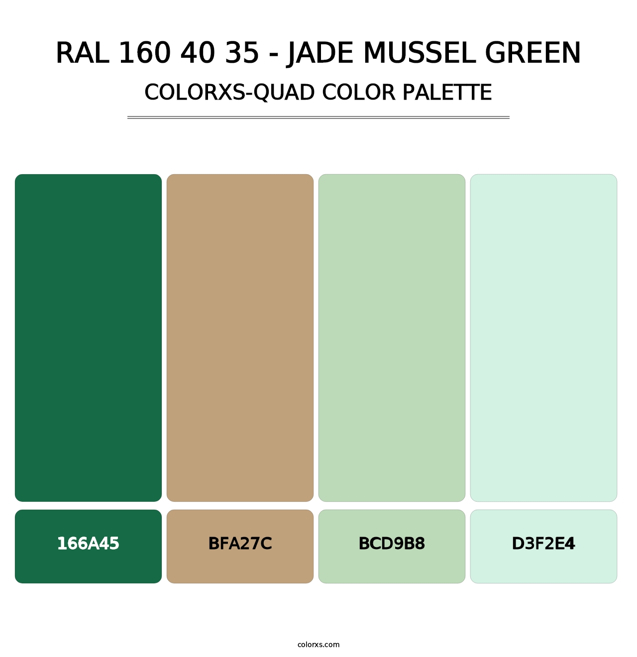 RAL 160 40 35 - Jade Mussel Green - Colorxs Quad Palette