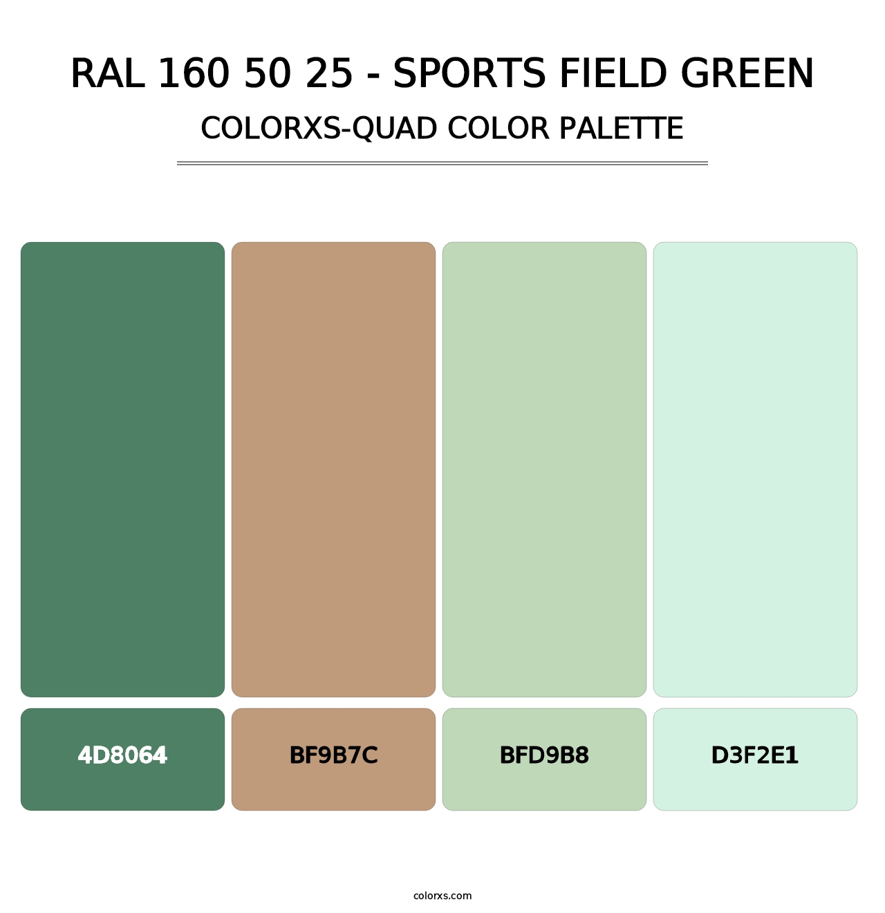 RAL 160 50 25 - Sports Field Green - Colorxs Quad Palette