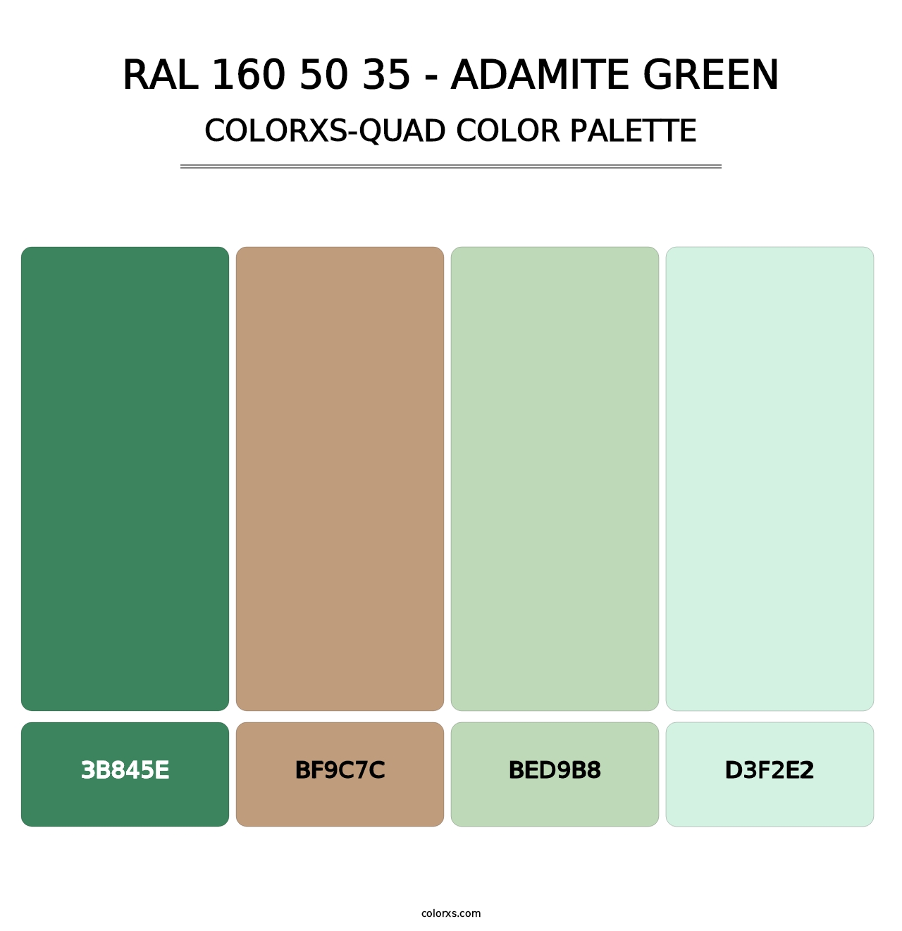 RAL 160 50 35 - Adamite Green - Colorxs Quad Palette