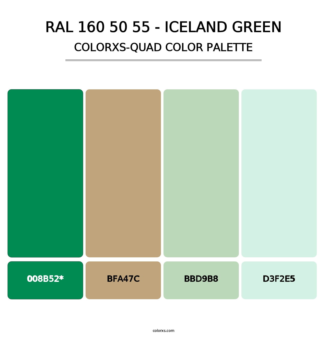 RAL 160 50 55 - Iceland Green - Colorxs Quad Palette