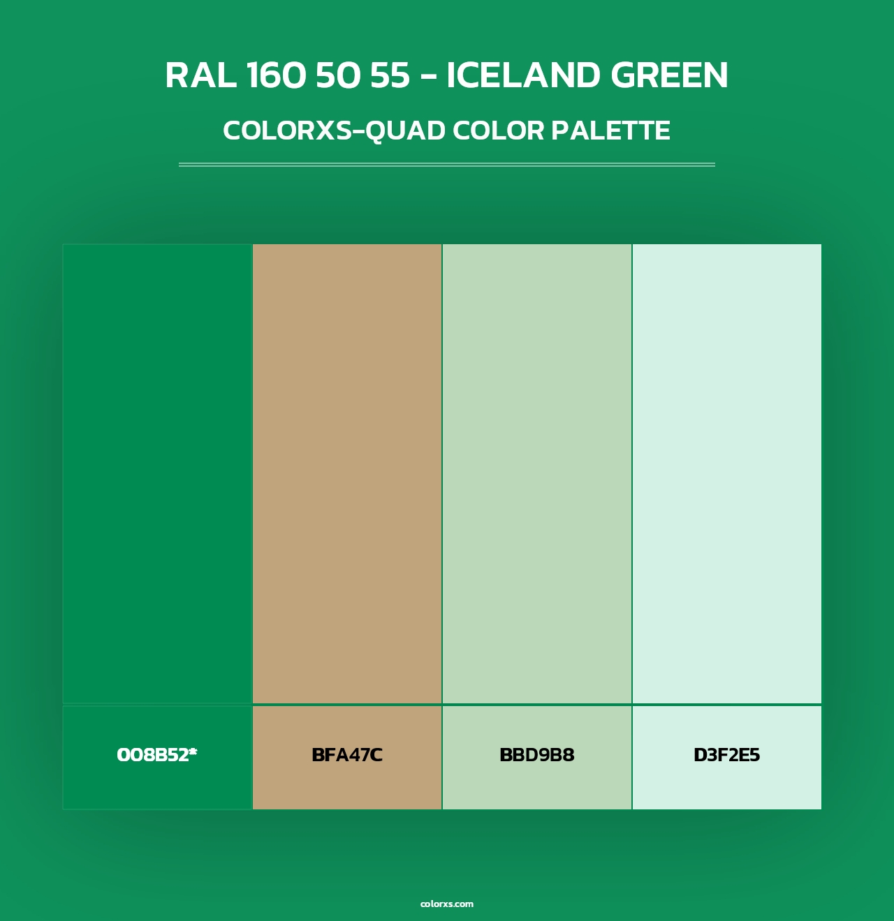RAL 160 50 55 - Iceland Green - Colorxs Quad Palette