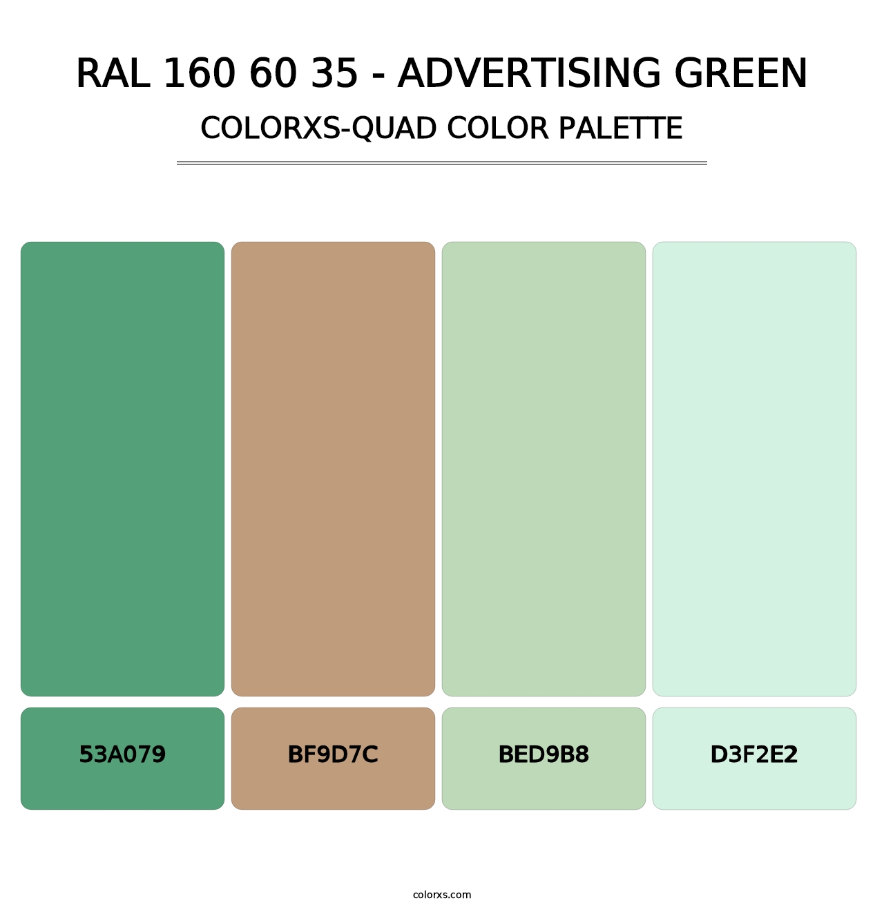 RAL 160 60 35 - Advertising Green - Colorxs Quad Palette
