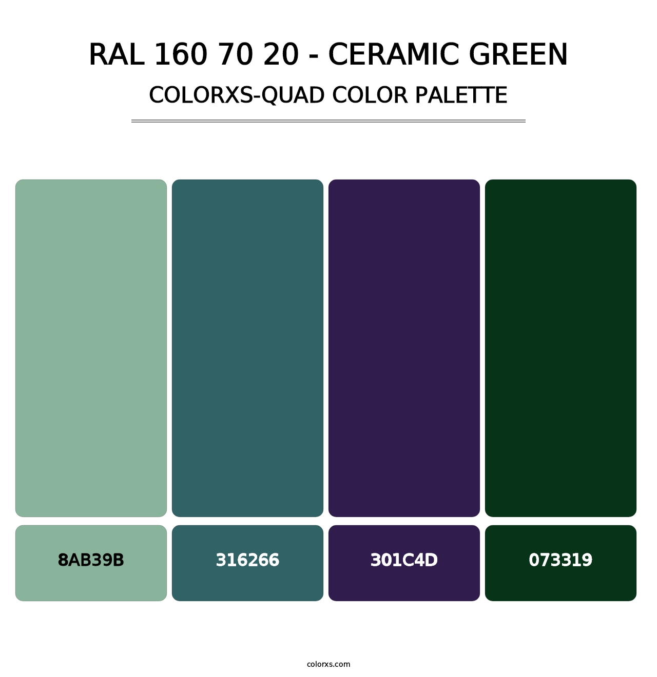 RAL 160 70 20 - Ceramic Green - Colorxs Quad Palette