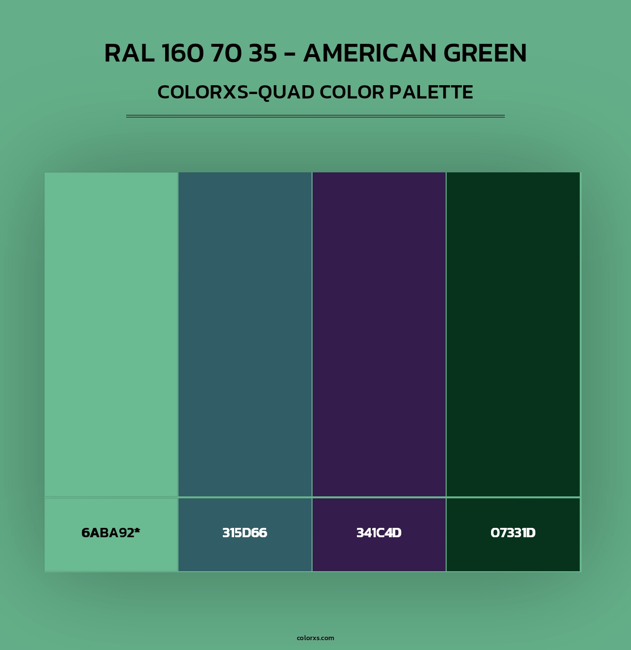 RAL 160 70 35 - American Green - Colorxs Quad Palette