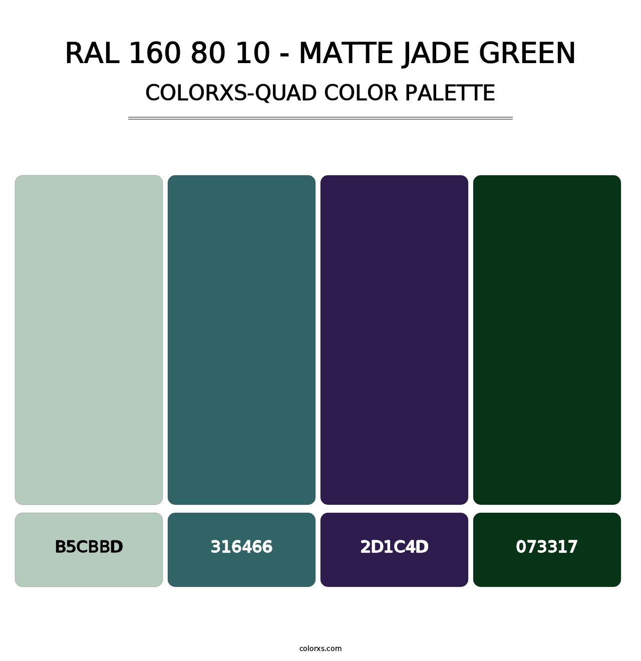RAL 160 80 10 - Matte Jade Green - Colorxs Quad Palette