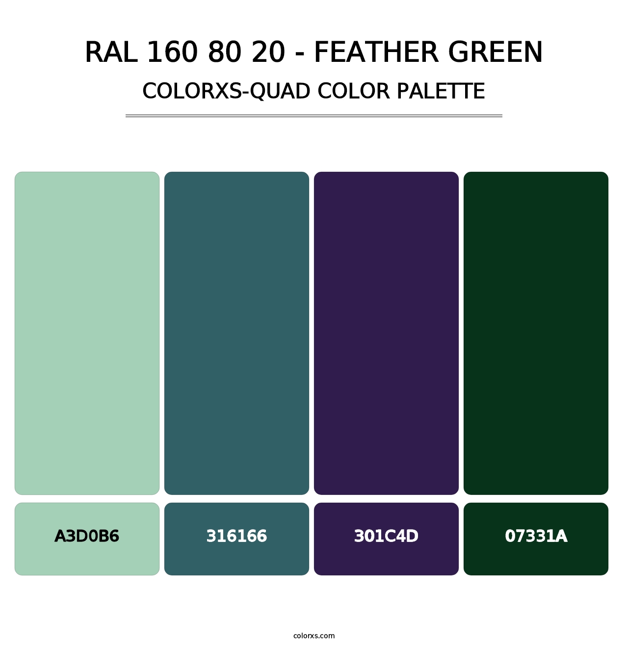 RAL 160 80 20 - Feather Green - Colorxs Quad Palette