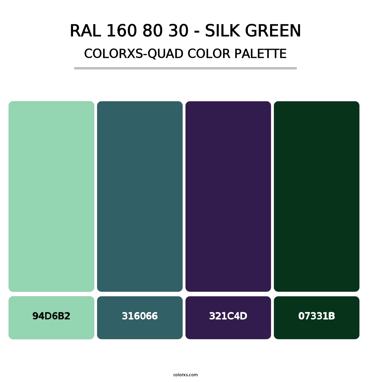 RAL 160 80 30 - Silk Green - Colorxs Quad Palette