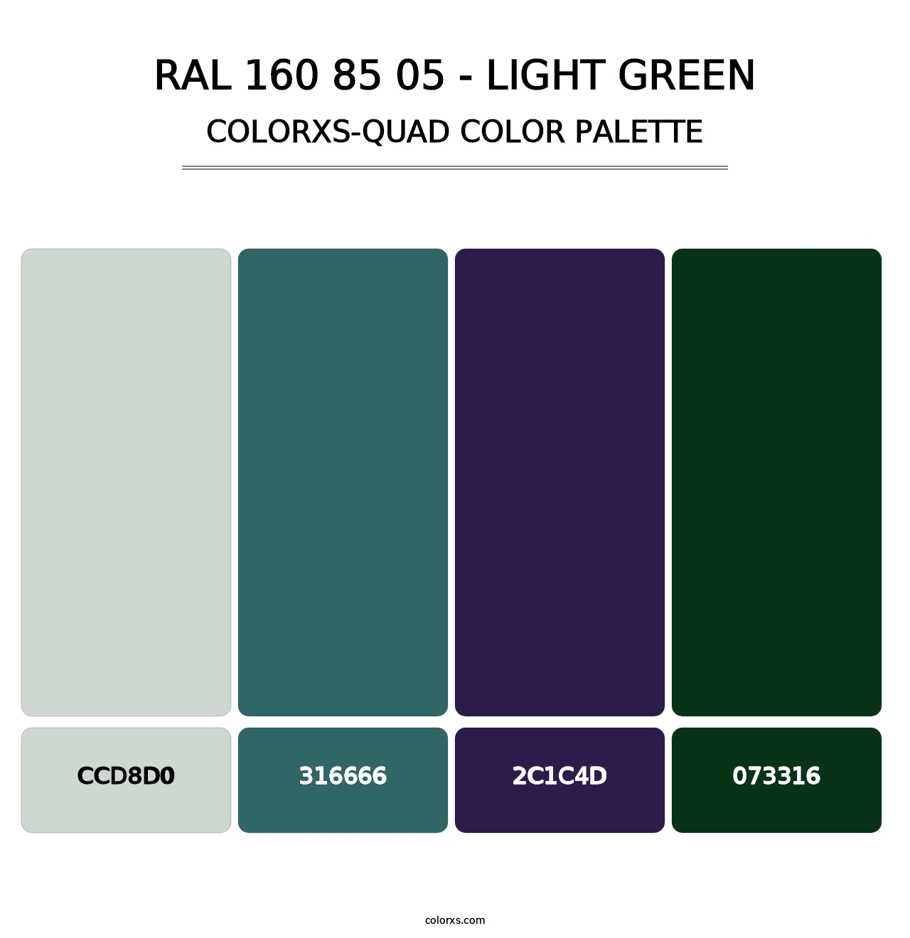 RAL 160 85 05 - Light Green - Colorxs Quad Palette