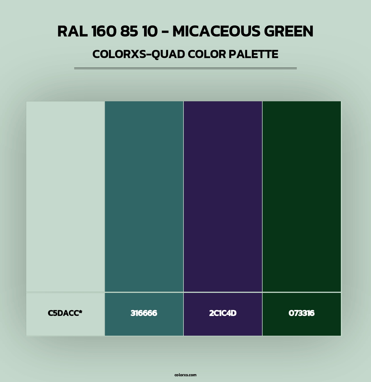 RAL 160 85 10 - Micaceous Green - Colorxs Quad Palette