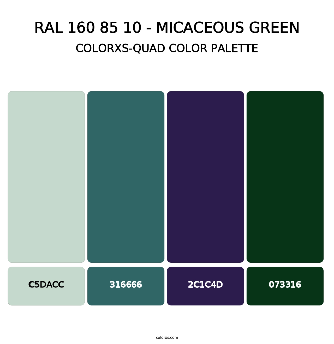 RAL 160 85 10 - Micaceous Green - Colorxs Quad Palette