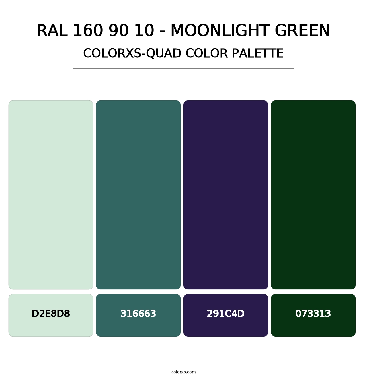 RAL 160 90 10 - Moonlight Green - Colorxs Quad Palette