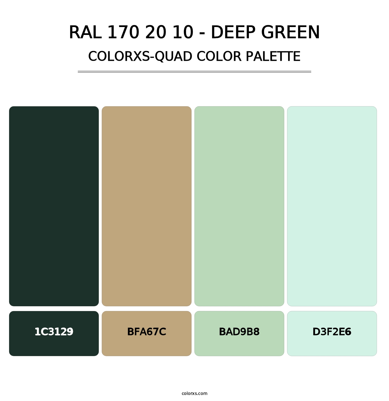 RAL 170 20 10 - Deep Green - Colorxs Quad Palette