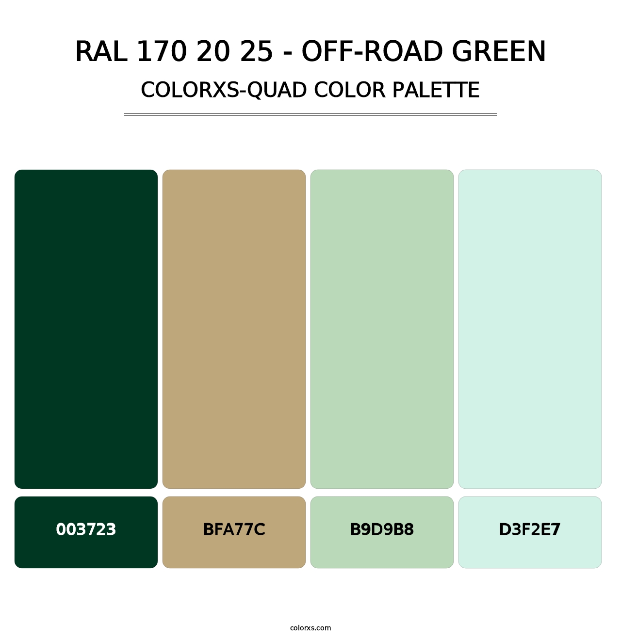 RAL 170 20 25 - Off-Road Green - Colorxs Quad Palette