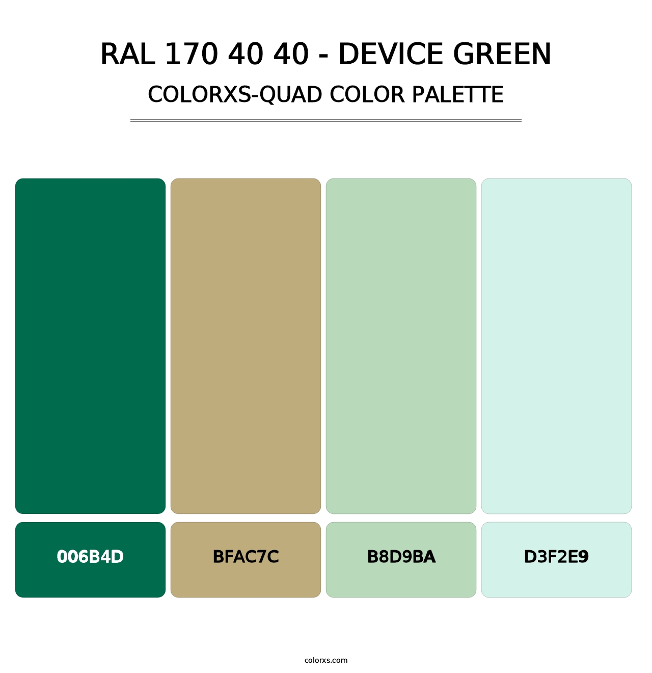 RAL 170 40 40 - Device Green - Colorxs Quad Palette