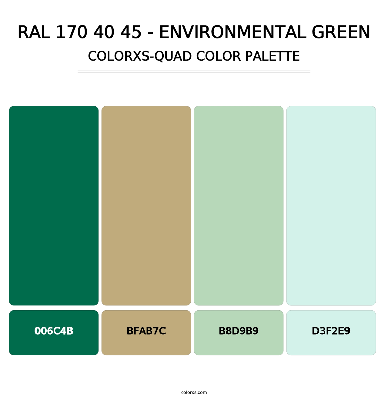 RAL 170 40 45 - Environmental Green - Colorxs Quad Palette